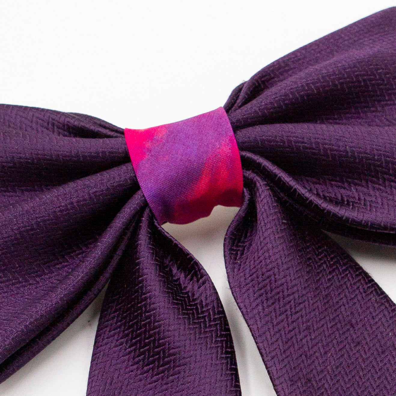 Hair bow with ribbon Ollie Aubergine