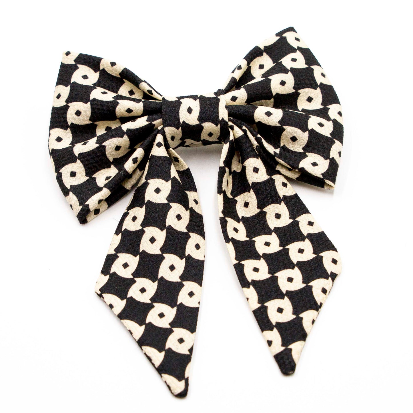 Hair bow with ribbon Boaz Black 'n White