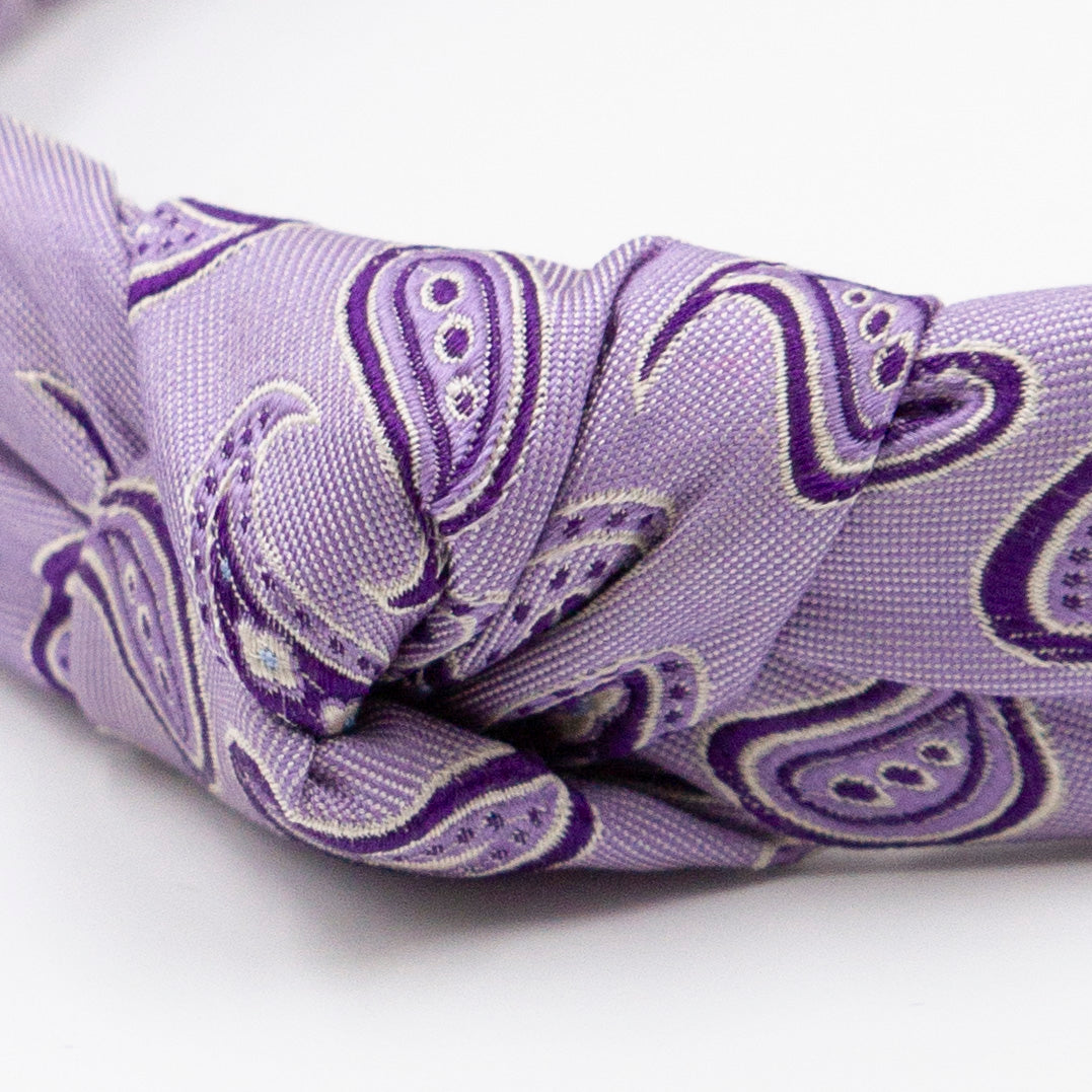 Patric Purple Paisley – Diadeem haarband met knoop