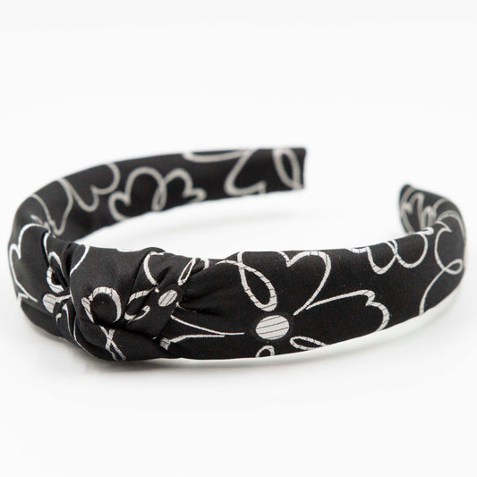 Bloomie Black - Diadeem haarband met knoop