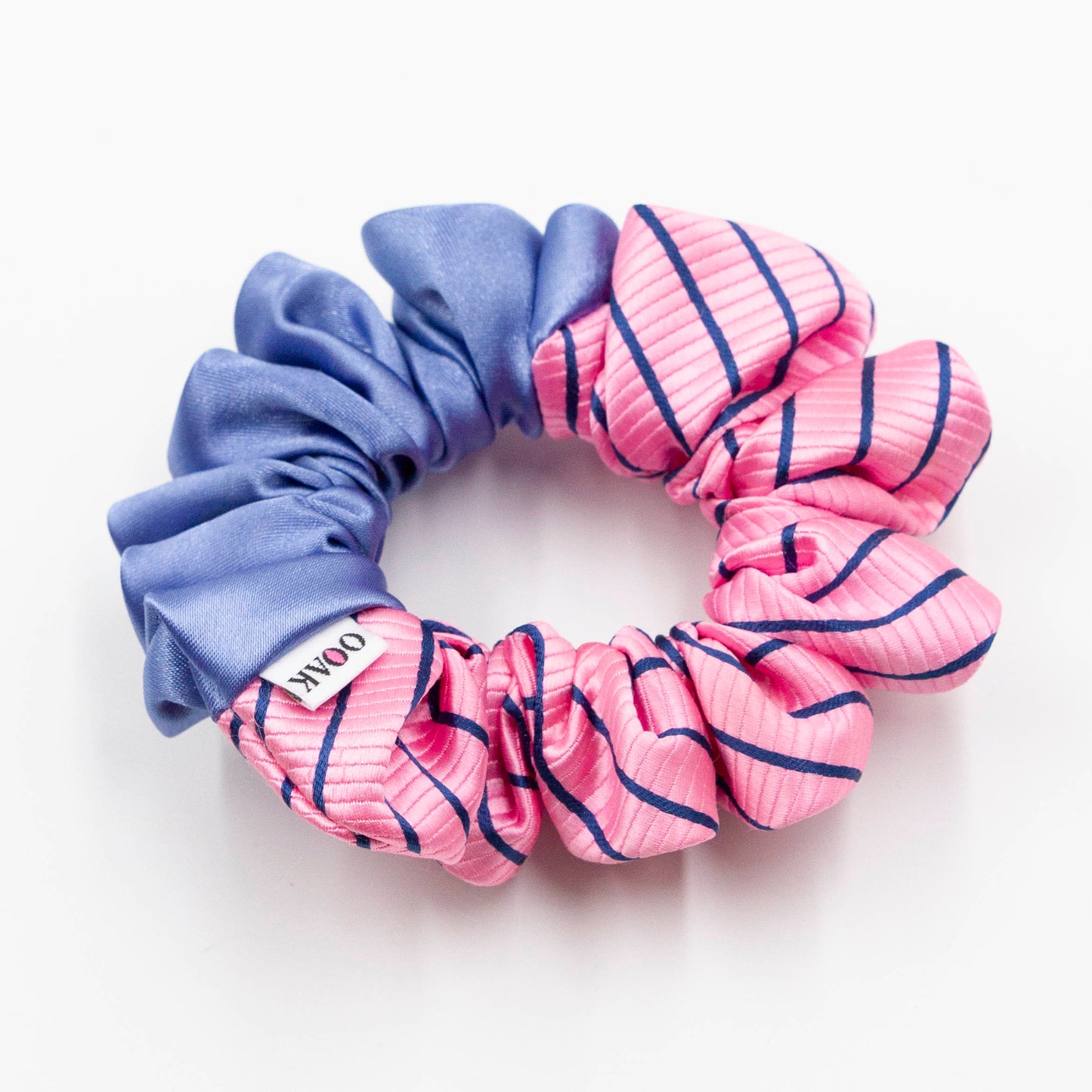 Colorblock scrunchie roze/blauw