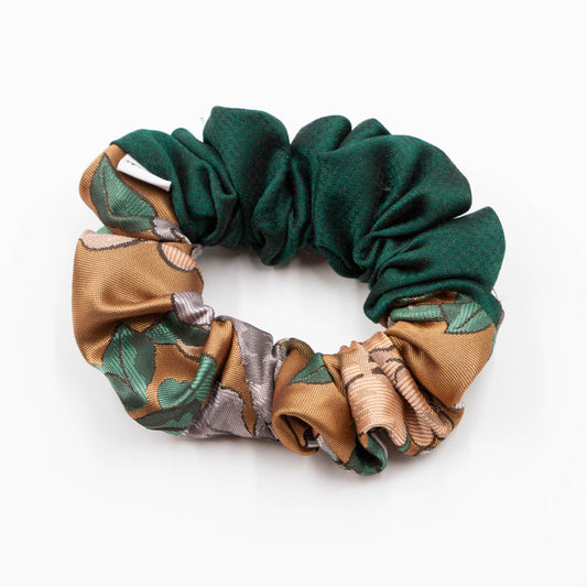 Colorblock scrunchie groen/goud