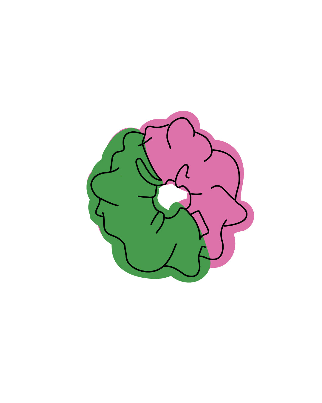 Surprise colorblock scrunchie