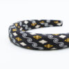 zwarte puffy diadeem haarband handgemaakt van een stropdas