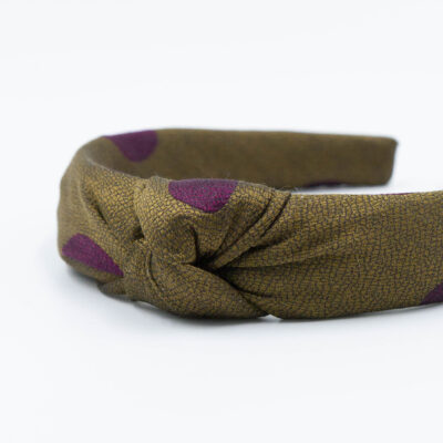 Gouden puffy diadeem haarband handgemaakt van een stropdas 