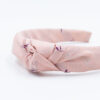 Roze puffy diadeem haarband handgemaakt van een stropdas 