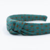 Turquoise puffy diadeem haarband handgemaakt van een stropdas 