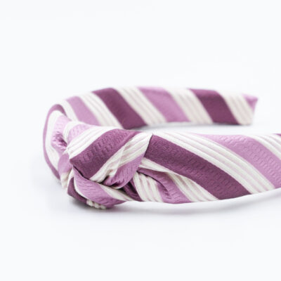 lila diadeem haarband met knoop handgemaakt van een stropdas