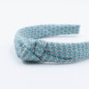 blauwe diadeem haarband met knoop handgemaakt van een stropdas