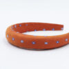 oranje puffy diadeem haarband handgemaakt van een stropdas