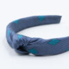 blauw paarse diadeem haarband met knoop handgemaakt van een stropdas