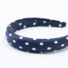 donker blauwe puffy diadeem haarband handgemaakt van een stropdas